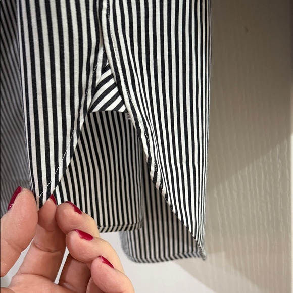 Polo Ralph Lauren Women's Black and White Striped Button Up Dress Shirt Size 12 - Picture 3 of 7